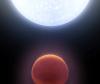 Artist's conception showing the scorching-hot planet KELT-9b orbiting its host star. 