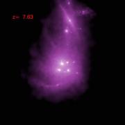 simulation of high-redshift galaxies mergers